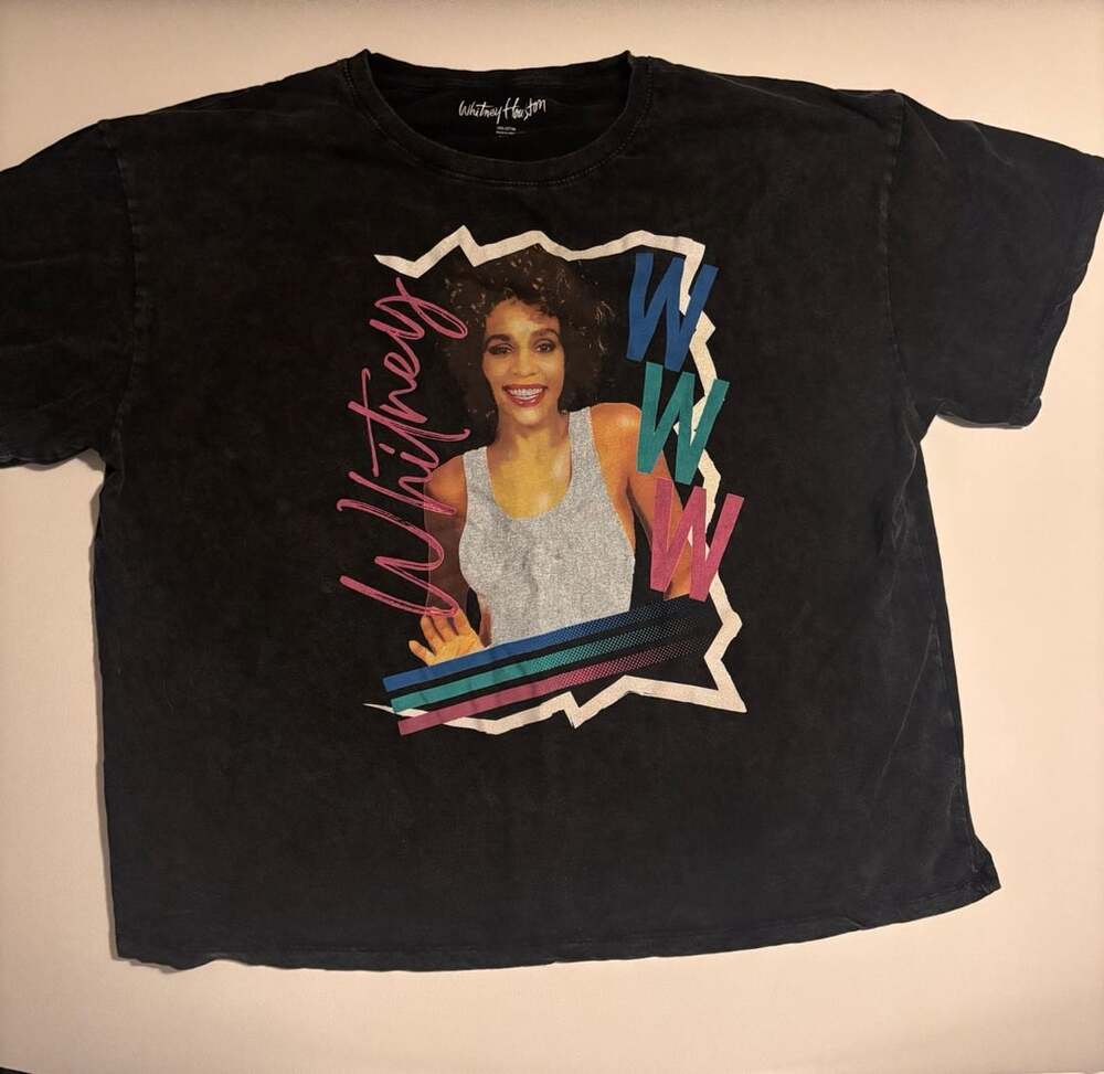 Whitney Houston Vintage Wash Graphic Tee Shirt Size XXL